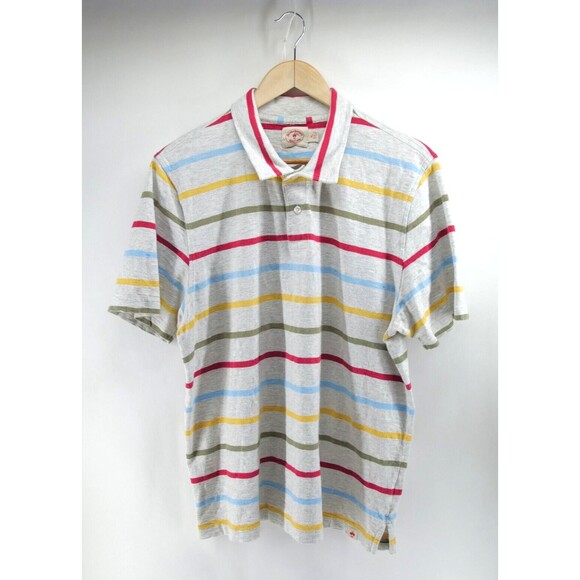 Brooks Brothers Red Fleece Polo Shirt Mens XL Multicolor‎ Stripes Short Sleeve - Picture 1 of 7